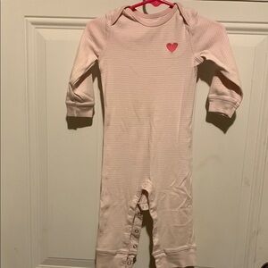 Carter’s Simple joys 12 months Pink Footies One Piece with Heart Detail